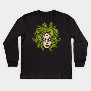 Medusa Goddess Kids Long Sleeve T-Shirt